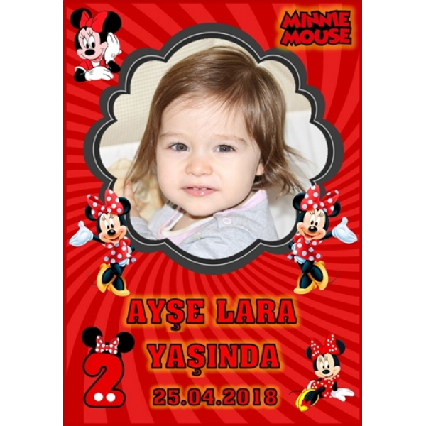 Minnie Mouse Temalı Doğum Günü Magnet Kişiye Özel Minnie Mouse Temalı Doğum Günü Magnet Kişiye Özel