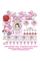 Prenses Doğum Günü Parti Seti Kişiye Özel Hediye Seti Afiş-Anı Kartı-Flama-Konuşma Balonu