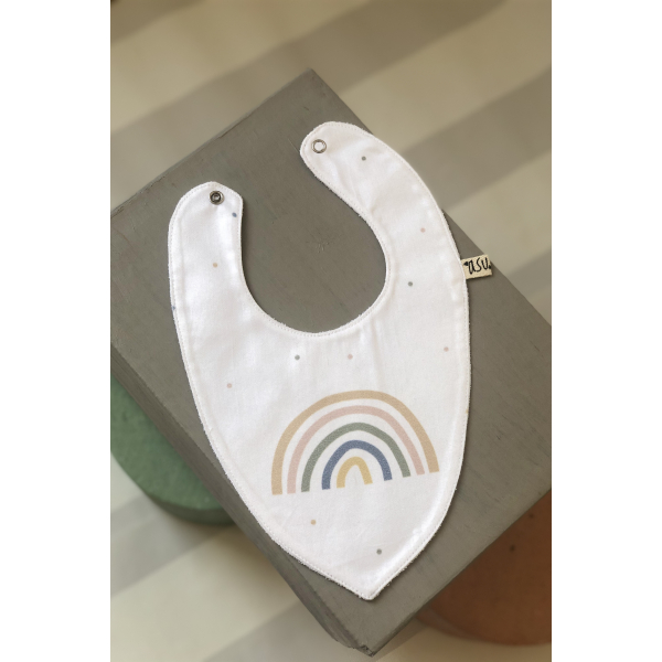 Asu Baby&Kids Pastel Rainbow Su Geçirmez Organik Pamuk Önlük