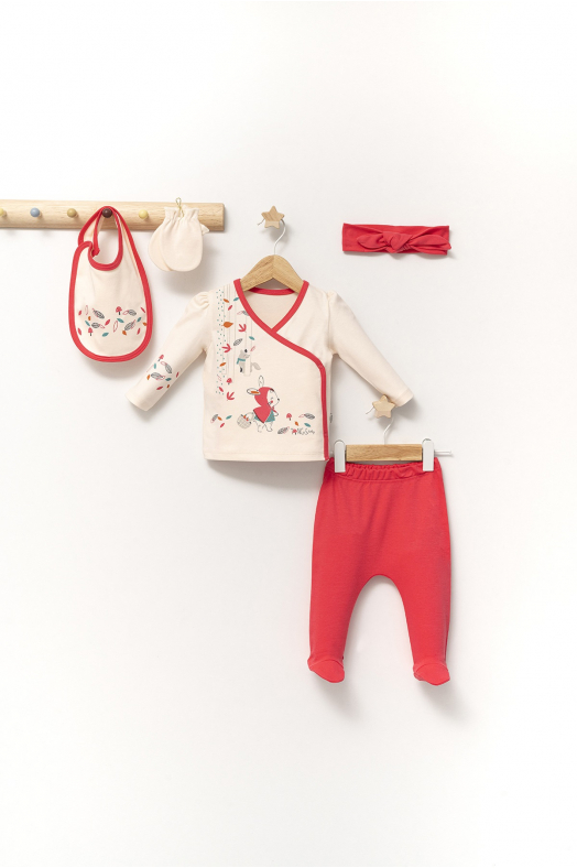 Bunny and Wolf 5 Piece Overalls Set 4365
