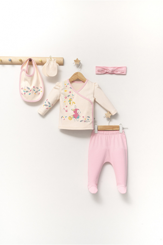 Bunny and Wolf 5 Piece Overalls Set 4365