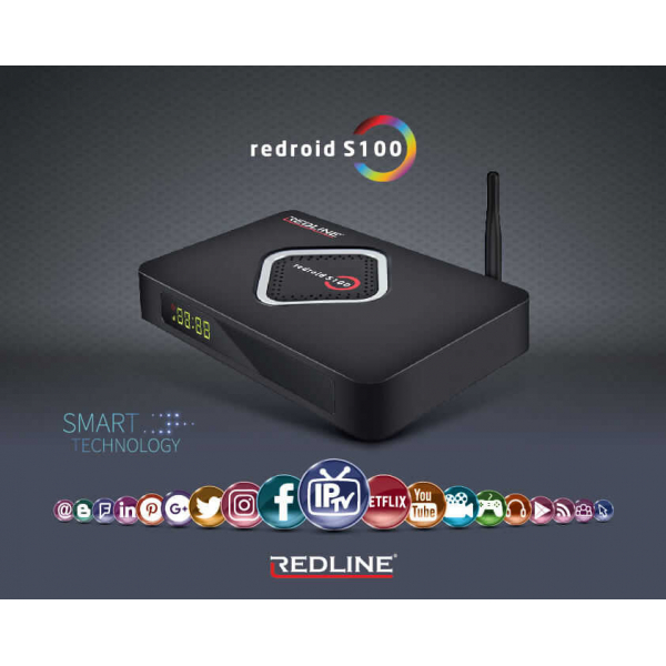  REDLINE REDROID S100 4K Ultra HD Android Box+Uydu Cihazı+2 YIL IPTV HEDİYE WI-FI (ÇANAKSIZ TV)