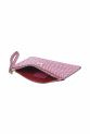 ESSENTIAL POUCH MAGENTA-WHITE DOTTED SUEDE