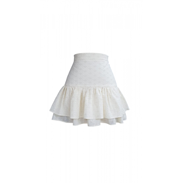 Coconut Milk Skirt - Etek Ucu Volanlı Mini Etek