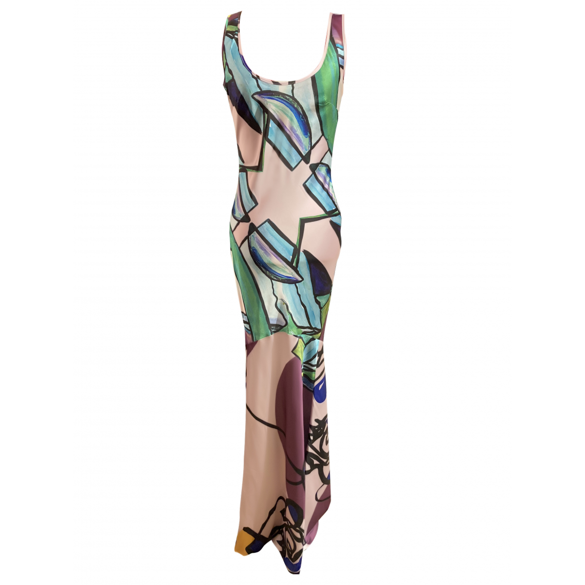 Satsuma Dress - Sırtı Düğme Detaylı Uzun Verev Kesim Elbise