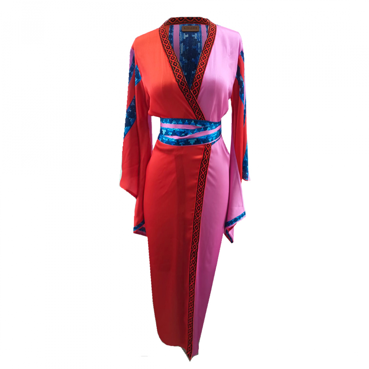 Pink & Orange Kimono Elbise
