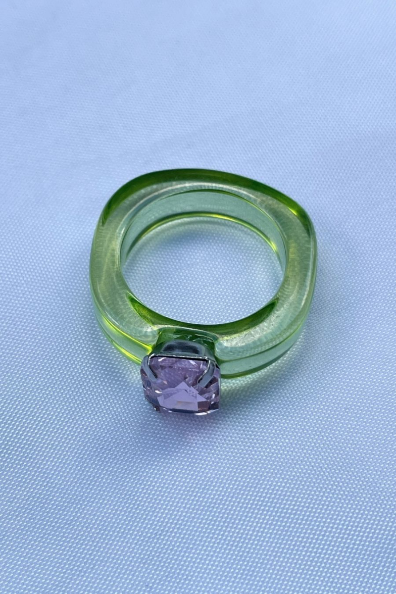 Nilky Crystal Green Ring