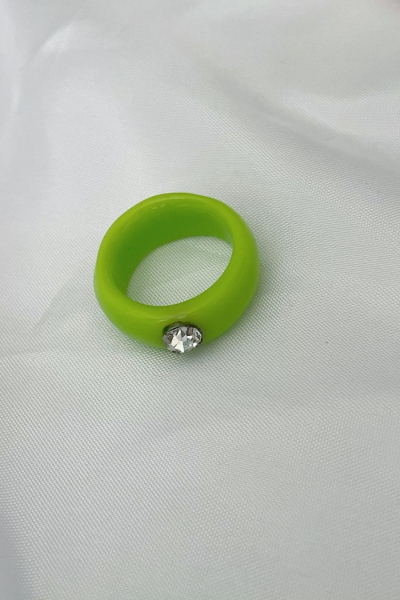 Nilky Green White Stone Ring