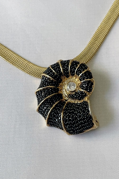 Black Snail Necklace