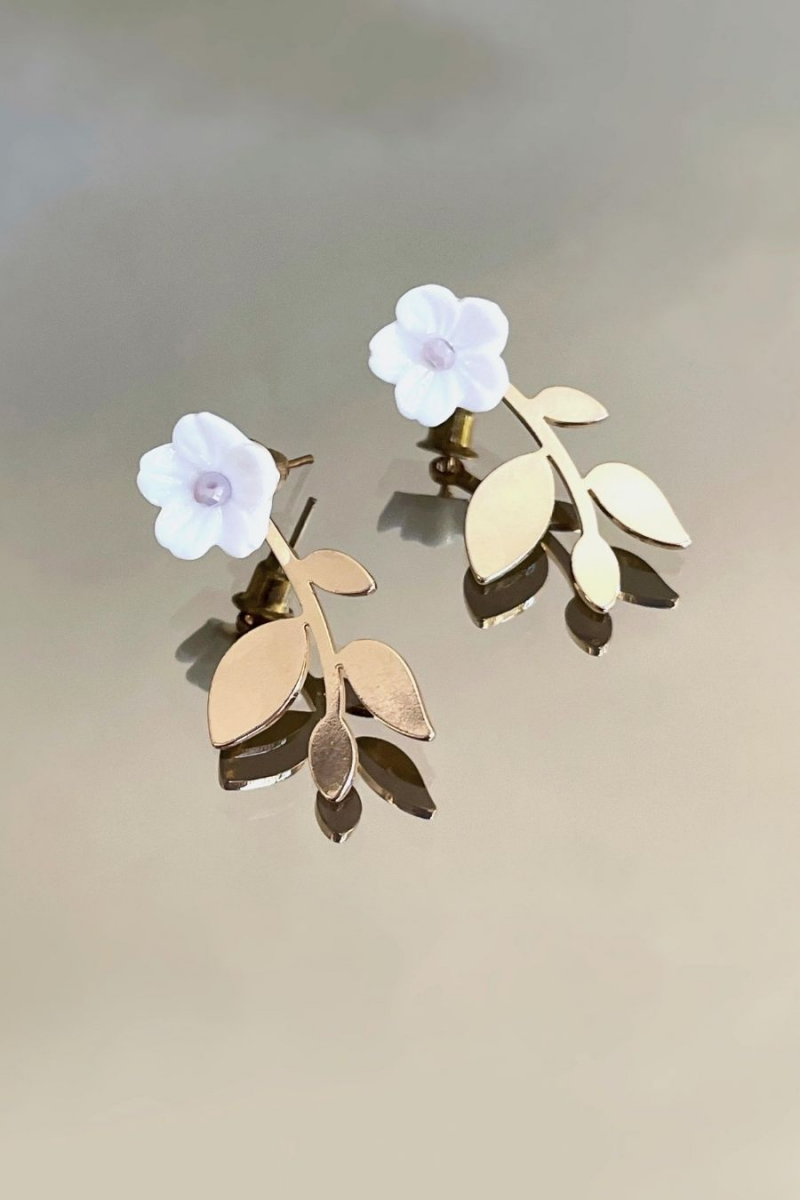 White Flower Earring