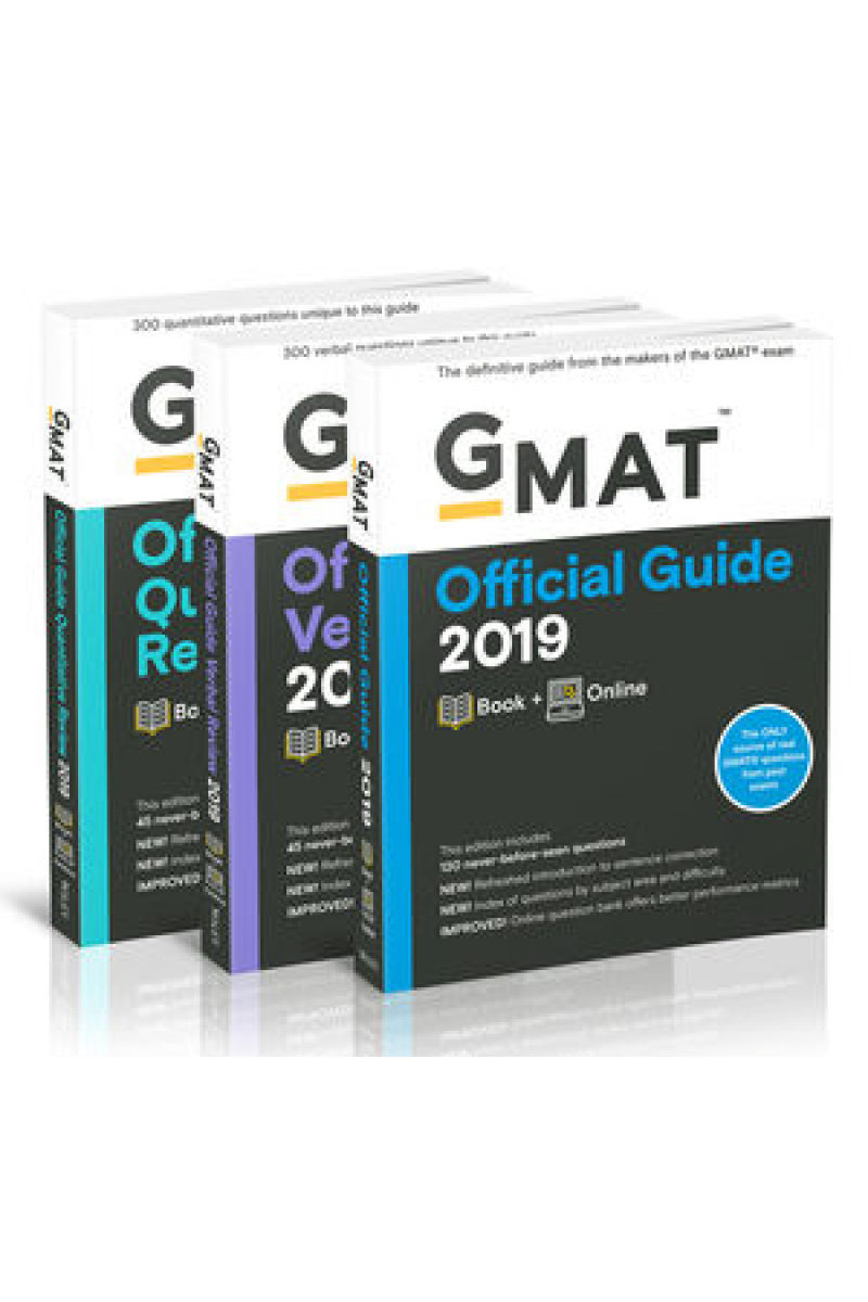 official guide GMAT 2019 + verbal review + quantitative review SET