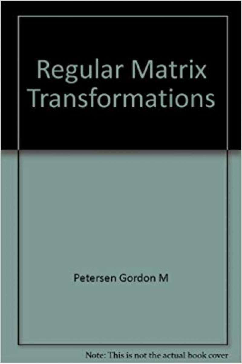 regular matrix transformations (patersen)