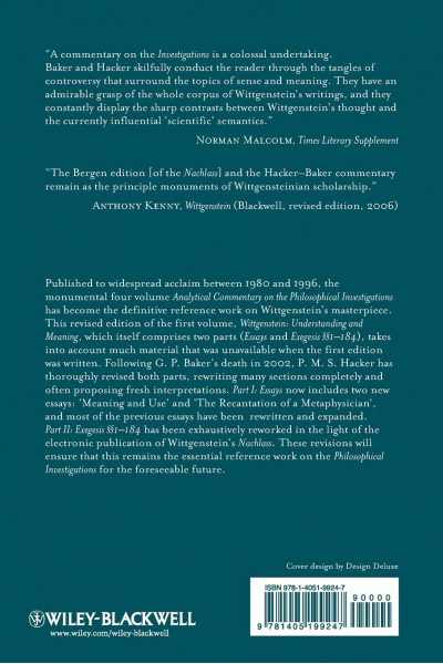 Wittgenstein: Understanding and Meaning Volume 1  2nd (Baker, Hacker)