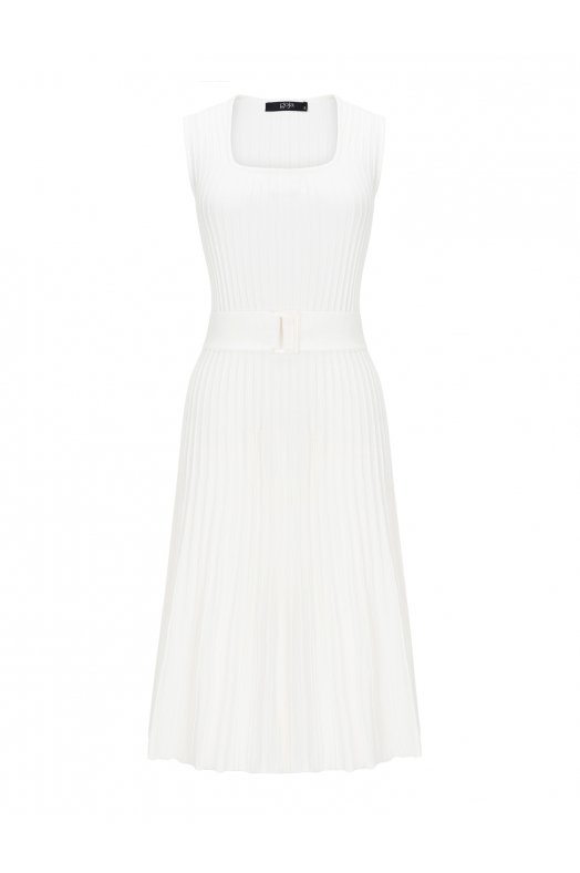 Waisted Dress White