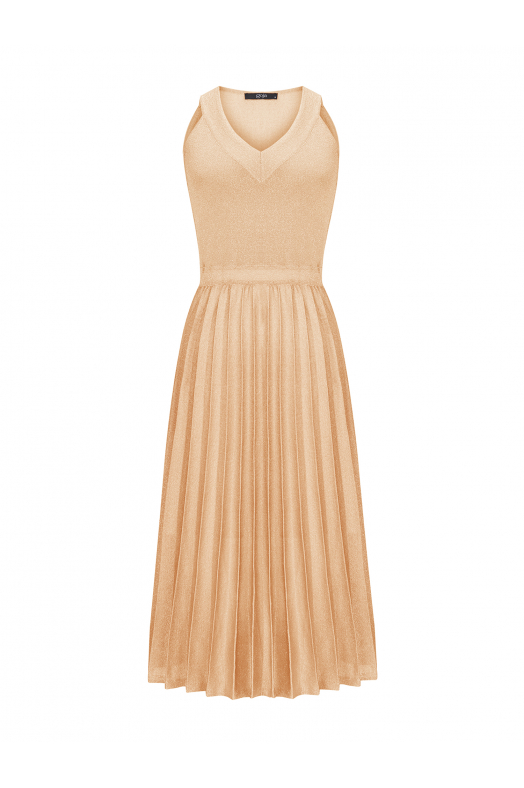 Pleated Dress Gold