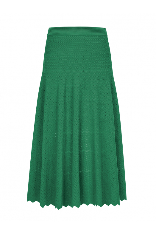 Zigzagged Stitch Skirt Green