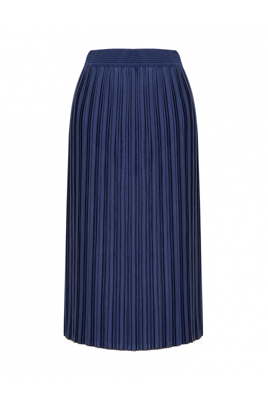 Silvery Pleated Skirt Navy