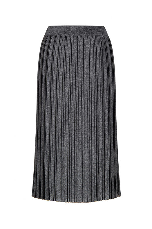 Silvery Pleated Skirt Black