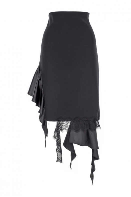 Ruffled Black Skirt