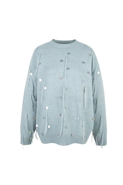 Sweater  Silver Details - Light Blue Sweater  Silver Details - Light Blue