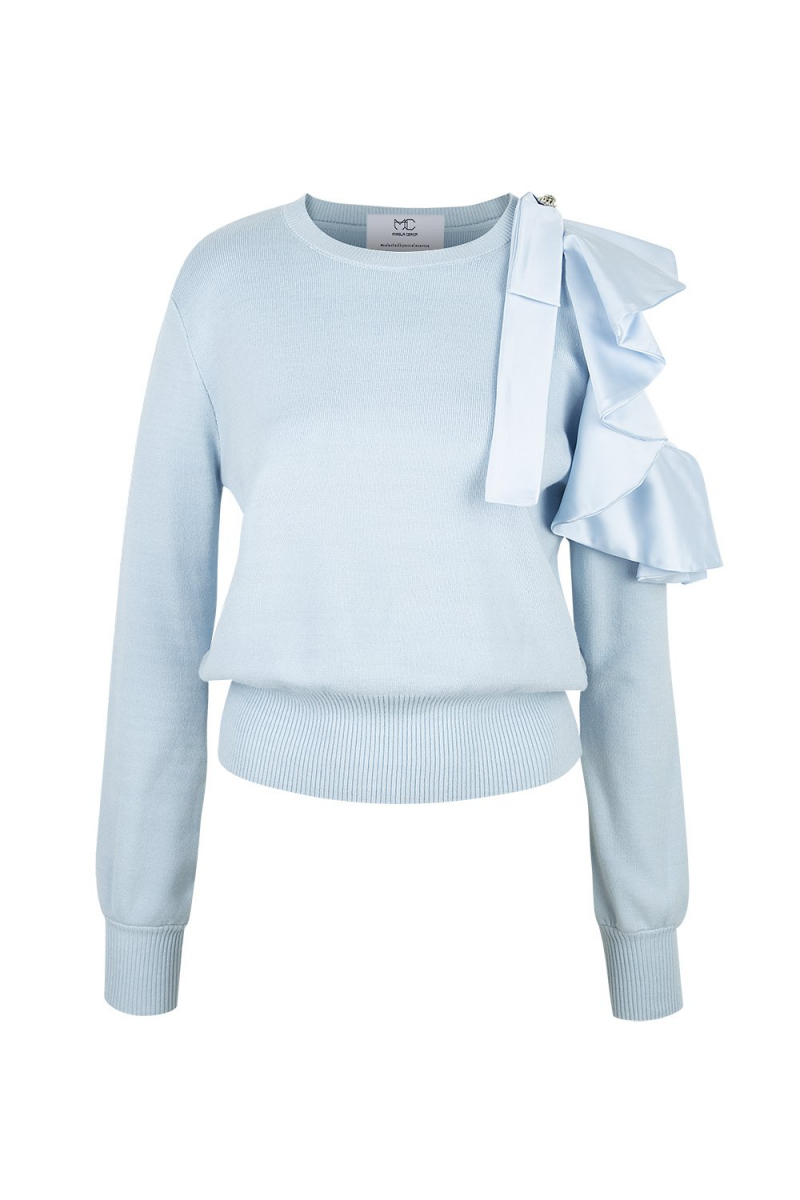 Sweater  With Details - Light Blue