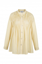 Shirt - Long - Silk Blend -Vintage Yelllow  - Wrinkled Effect