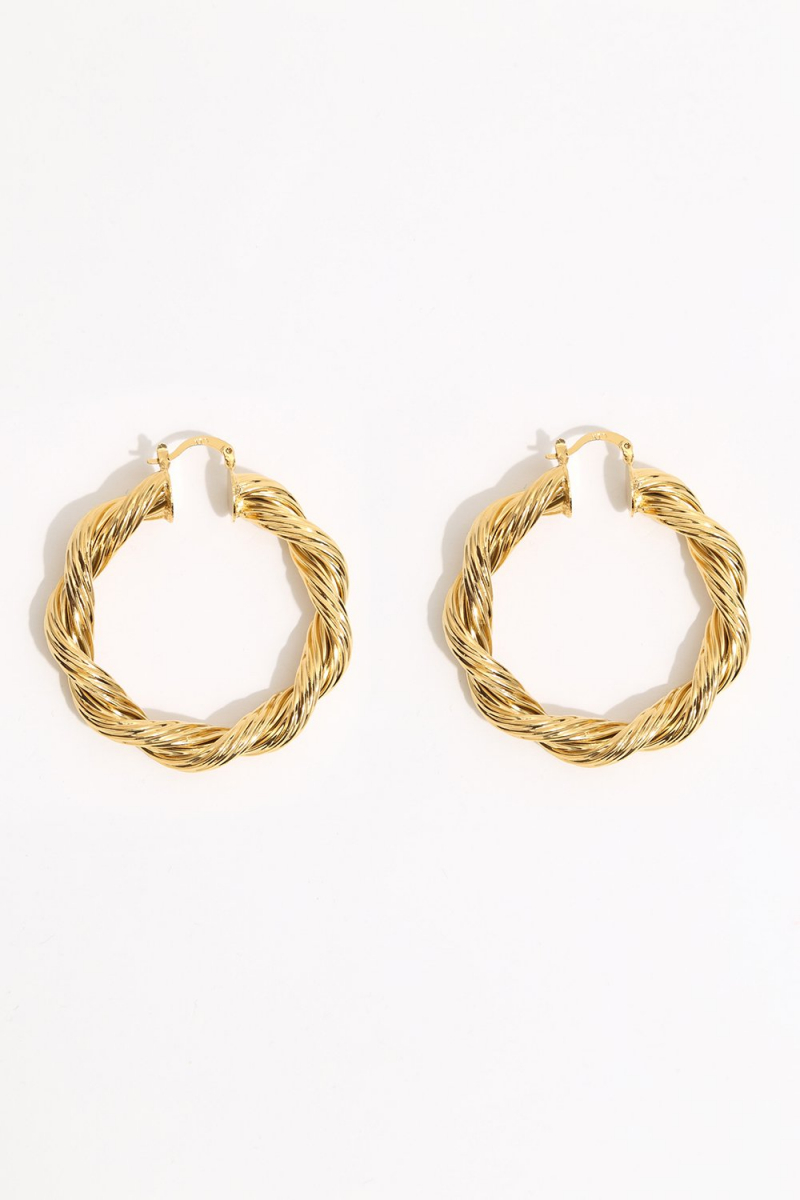 Earring - Totem #140- Gold Plated- Medium  Hoop