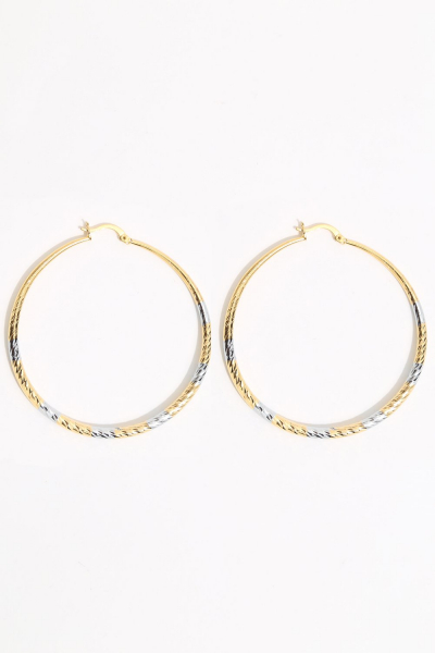 Earring - Totem #128- Gold/Silver Plated - Large  Hoop Earring - Totem #128- Gold/Silver Plated - Large  Hoop