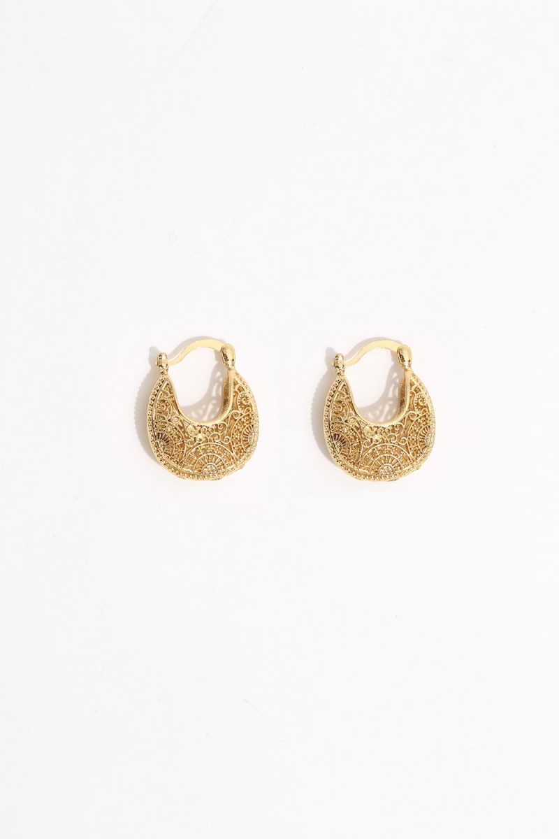 Earring - Totem #120- Gold Plated- Small  Hoop