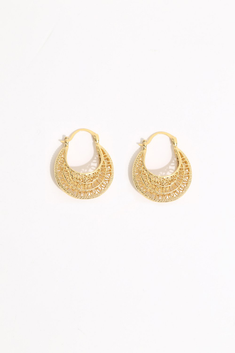 Earring - Totem #118 - Gold Plated - Small  Hoop