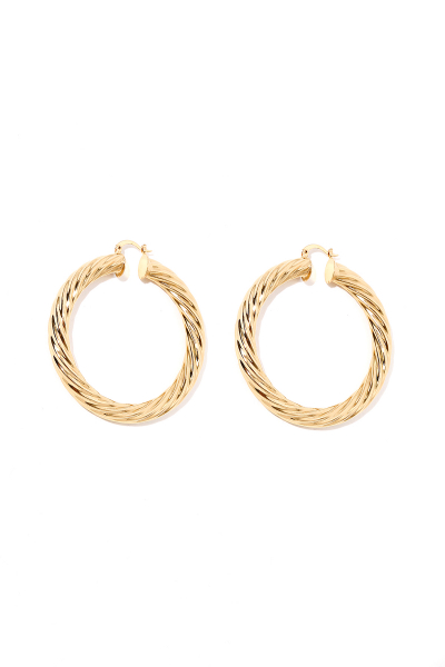 Earring - Totem #57- Gold Plated - Medium Hoop Earring - Totem #57- Gold Plated - Medium Hoop