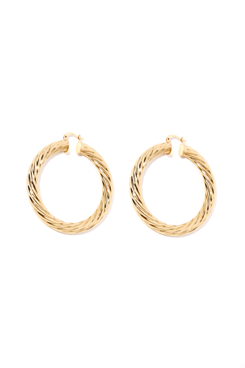 Earring - Totem #57- Gold Plated - Medium Hoop