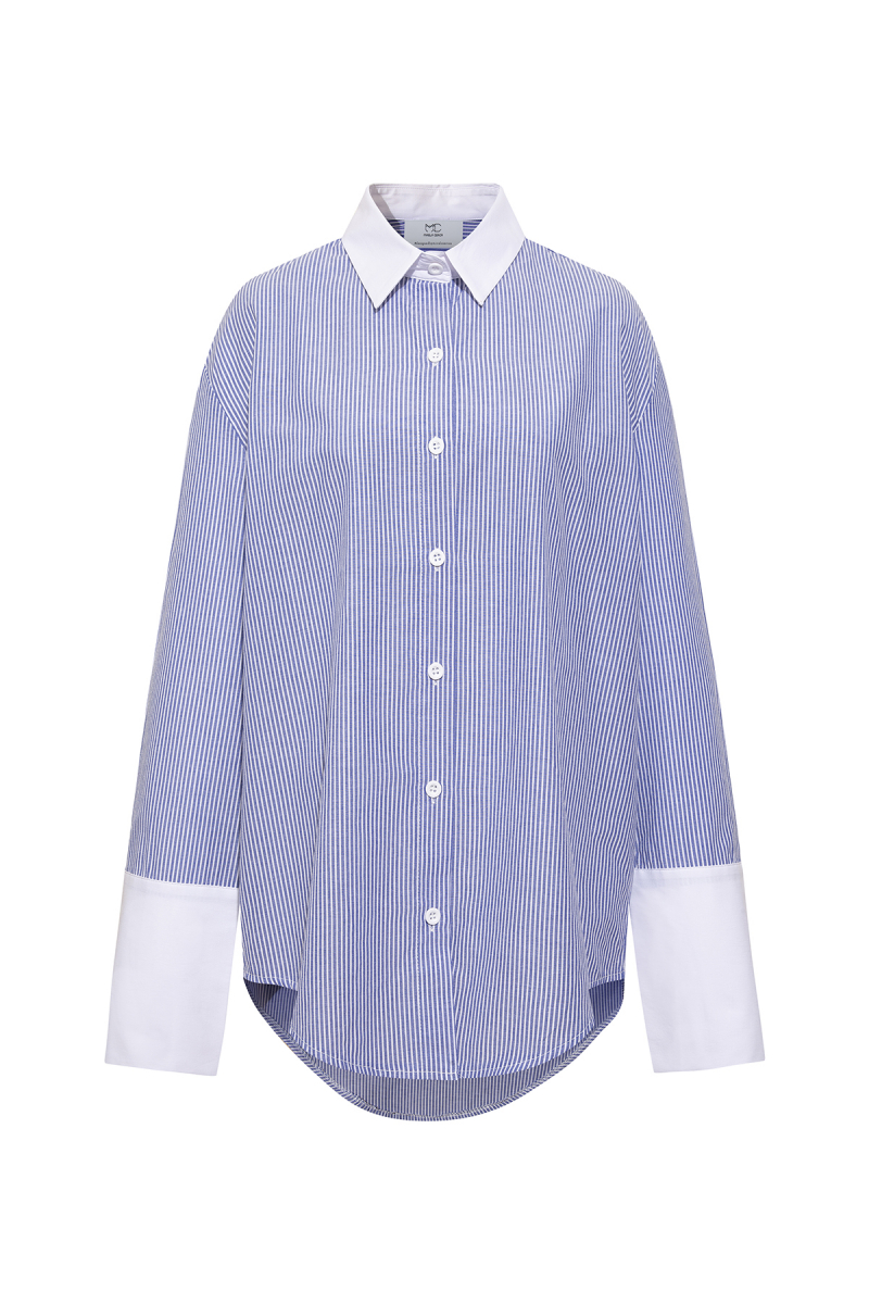 Blue and White Pinstripe, Xl Cuff Shirt