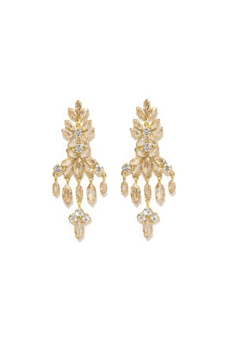 Earring - River Of Strass #003 Crystal - Gold Plated 