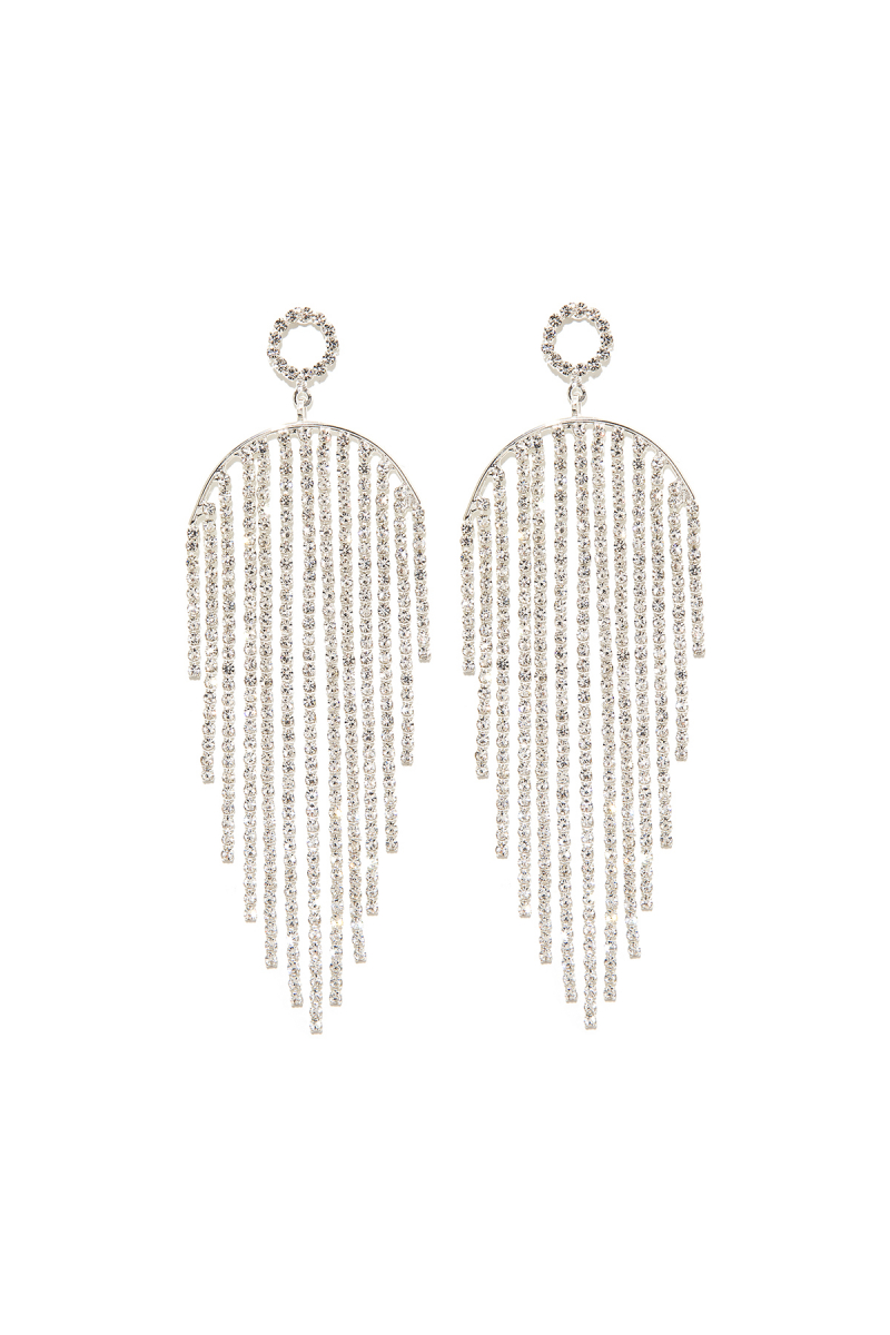 Earring - River Of Strass #0017 Crystal - Silver Plated