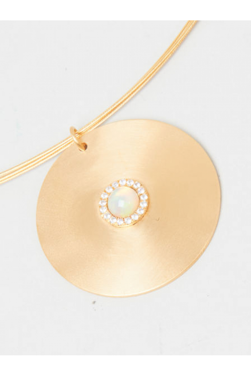Sun Gold-Plated Opal And Sapphire Choker