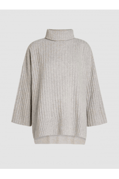 THE MODIST Ribbed-Wool Poncho Sweater